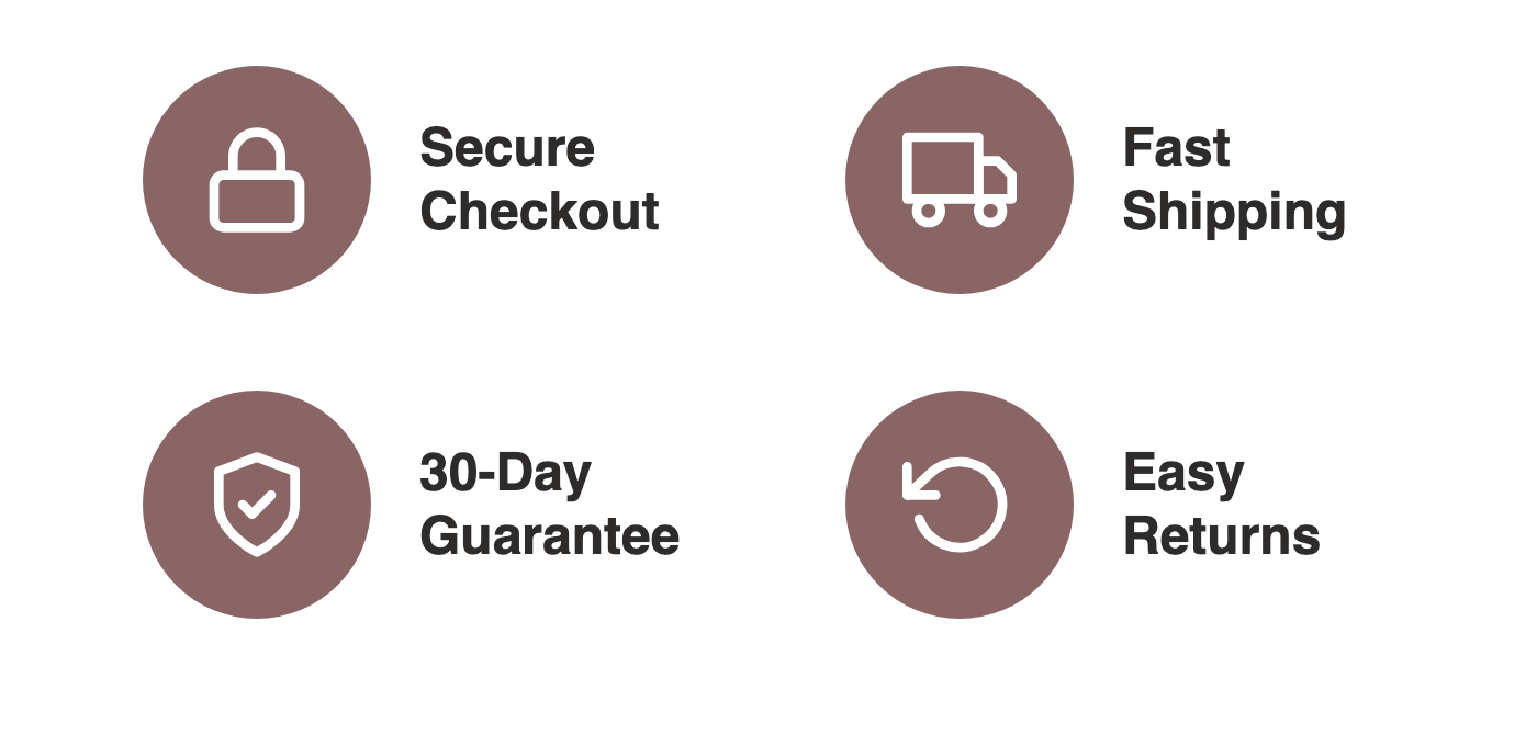 Secure checkout, fast shipping, 30-day guarantee, easy returns